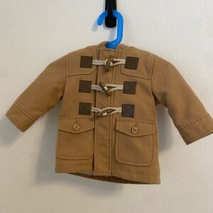 Tan Toggle Coat from La Redoute, 3 month, soft and fuzzy lining, European